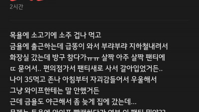 팬티에 똥 지렸는데 아내가 외도 의심함